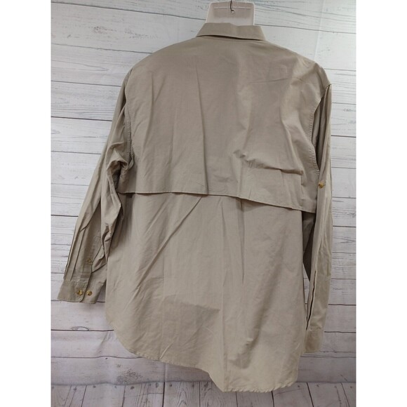 Destinations Indesigns Global Camp Stewart vented Roll Tab shirt  Khaki Sz XL - Picture 4 of 11